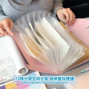 B6 Expanding 13-Pocket Bill Bag Letter Business Wallet Multi-layer Organ Bag Folder