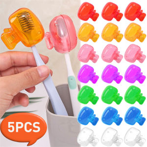 5pcs xách tay chống bụi đầu bàn chải đánh răng Bìa Clips nhựa đầy màu sắc nắp dụng cụ bảo vệ đầu trường hợp du lịch ngoài trời đồ dùng phòng tắm