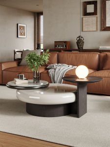 Design Round Marble Finish Tea Table