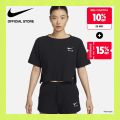 Nike Women's Sportswear Ribbed Jersey Short-Sleeve Top - Black [FV1406-010]. 