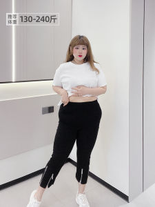 plus Size Fashionable Casual Pants High Waist Stretchy Black Nine Pointed Zipper Street Style Womens plus Size Clothing