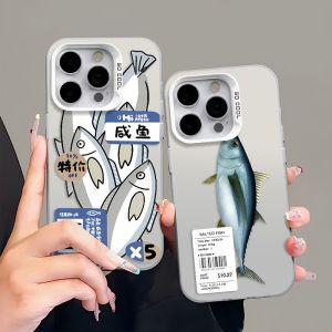 Ins Hot Discounted Salted Fish Case for iPhone 17 Pro 17Air 16E 16 15 14 13 12 11 Pro Max Shockproof Hard TPU Protective Cover