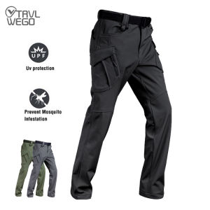 TRVLWEGO Mens Autumn Outdoor Tactical Pants Casual Trekking Quick Drying Lightweight Waterproof Hiking Cargo Pants 6 Pockets