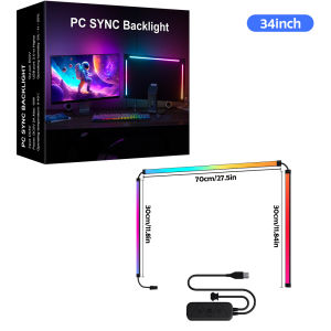 NEWSTYLE | RGB Gaming Lights Strip Monitor Backlight LED Display Sync PC Atmosphere Screen APP Music Synchronization Decor Game Room Party