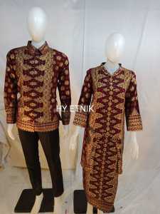 Set Couple Batik Songket Palembang Stelan Rok Kondangan Wanita Kapel Kapelan Pasangan Suami Istri Setelan Atasan Kebaya Modern Mewah Elegan Murah Terbaru 2021 Kekinian