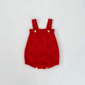 เสื้อคาร์ดิแกนถักนิตติ้งสำหรับเด็กผู้หญิง ชุดสองชิ้น ปกโปโลสีแดง อบอุ่น ฤดูใบไม้ร่วง/ฤดูหนาว เสื้อคลุมกางเกงสำหรับเด็ก เสื้อผ้าเด็ก