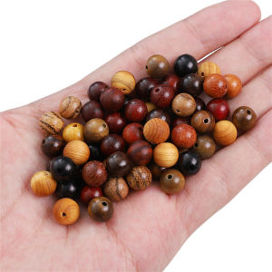 50Pcs/bag 8mm Smooth Wooden Round Beads Loose Bead for Bracelet Necklace Keychain DIY Jewelry Craft Making Accessory