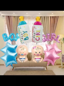 Baby bottle foil balloon dots its boy girl bottle Gender Reveal baby shower 1st birthday christening party decoration