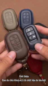 Bao Da Chìa Khoá Ép Form Chìa Khoá Ô Tô HON-B3 Honda CRV Smartkey 3 Nút Bấm Ốp Chìa Khoá Ép Form Da Thật