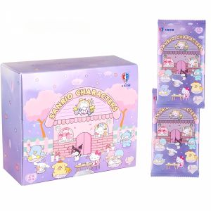 กล่องการ์ดซานริโอ้ น่ารัก อนิเมะ ของแท้ อนุมัติจากบริษัท แพ็คเกจปาร์ตี้ ตัวละคร คุโรมิ คิตตี้ เมโลดี้ ของสะสม ของขวัญสำหรับเด็ก