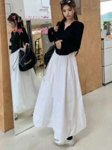 Chân Váy Midi Dáng A Cạp Cao Dành Cho Nữ Thu 2026 Màu Trơn Phong Cách Thể Thao Mặc Thường Ngày Kiểu Dáng Xòe Thích Hợp Cho Công Sở
