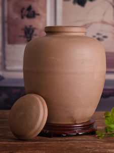 Traditional Unglazed Clay Ceramics 5-Pound Home Use Wine Storage Vessel Sealed Cellar Storage Wine Pot Earthenware Bottle