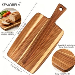 Acacia Wood Cutting Board and Chopping Board with Handle for Meat Cheese Board Vegetables Bread and Charcuterie Kitchen Tool