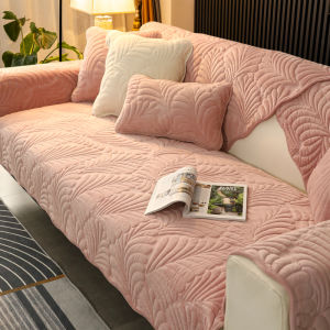 Thickened Milk Velvet Sofa Cushion Autumn Winter Anti-Slip Plush Cover European Style Combination Sofa Protection Warmth Retention