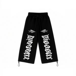 SMUSHKIDS Celana Baggy Skena Anak Panjang Gombrong Usia 7-12 Tahun Fleece Hitam VOL018