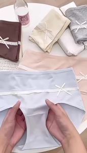 SEA AMILA   กางเกงในเอวสูงสำหรับผู้หญิงไซส์ใหญ่ มีช่องโคตรเพิ่มเติมทำจากฝ้ายสำหรับความสบาย