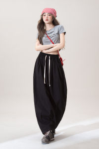 SHANGWEILUO | Orange High Waist Loose Wide Leg Trousers