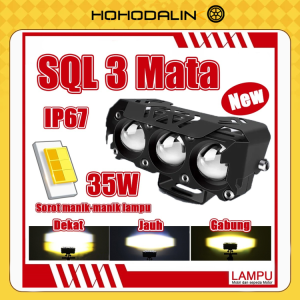 HOHODALINK LAMPU TEMBAK LASER/LAMPU TEMBAK MINI SQL 3 Mata/TANPA KIPAS/SUPER BRIGHT HI LO 35 WATT