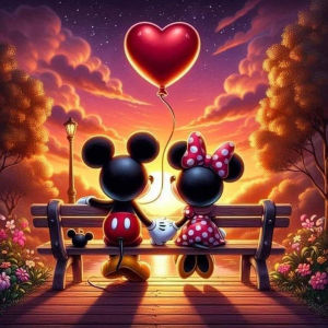 1 piece - Potdemiel-5D-DIY - Flocking cloth - Special drill - Diamond painting set - Love fairy tale - Diamond art