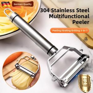 MONLEYTA | German Three-in-One Kitchen Professional 304 Stainless Steel Multi-Function Fruit Peeler Home New Model Shredder