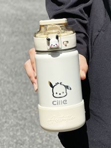 Túi Đựng Nước Thể Thao Cỡ Lớn Chống Trượt Có Nắp Và Đệm Cốc Thép Không Gỉ Chống Thấm Nước Cho Nam Nữ Học Sinh