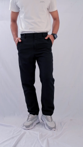 OMEGA - HITAM | Celana Bahan Formal Pria Slim Fit