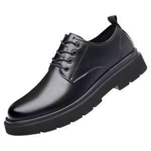 Ouren Peacock Mens Shoes Casual Winter Soft Bottom Leather Business New Style Mens Warmth Heightening Leather Shoes