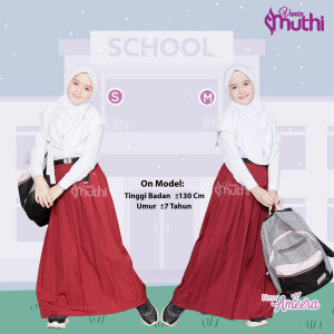 Grosir Kerudung Anak Sekolah SD Ameera M Umur 7-13 Tahun Model Tali Serut Vania Muthi Bahan Kaos PE