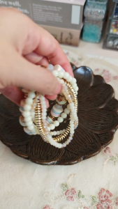 [Ready Stock SG] Ivory Golden Dream Stacked Bracelets | Handmade Stacked Bracelets | Colorful Boho Trendy Bracelets