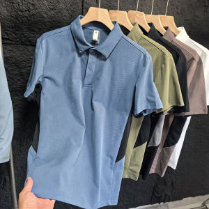 เสื้อโปโลผู้ชายแบบสั้นแห้งเร็ว 3 มิติ ดูดซับความชื้น ทรงหลวม แขนสั้น คอโปโล สำหรับผู้ชาย สำหรับการเล่นกีฬากลางแจ้ง
