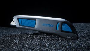 MARTOR Secunorm 175 Safety Cutter Double-Sided Auto Blade Retract for Cardboard Film Strapping with Ergonomic Handle