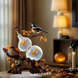 已开光  招财 Chinese-style gourd ornaments elegant Chinese home decoration embellishing the living room office and TV cabinet国风葫芦摆件2D平面装饰牌中式典雅家居饰品客厅办公室电视柜点缀