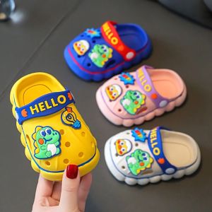 ABC Chuck Non-Slip Slipper for Children (Add One Size) Closed Round Toe Slipper Sandals for Kids