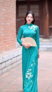 Áo Dài Chất Liệu Gấm Thái Tuấn Cao Cấp Hàng Thêu + May Thủ Công Tỉ Mỉ - Mã G19