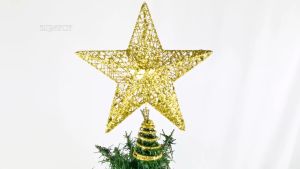 20cm Christmas Tree Top Star Five-star Christmas Ornament Tree Top Star Golden Top Star Christmas Tree Pendant Ornaments