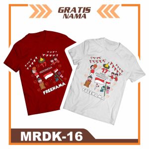 kaos anak merah putih. free nama/gratis nama. ada 30 gambar pilihan. laki-laki perempuan