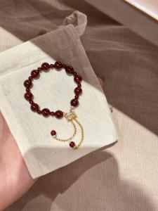 Adjustable Vintage Style Quartz Tassel Bracelet for Lucky Year Wheat Ear Design White Enhancing Fashion Accessory for Women