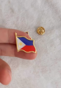 1/3PCS Philippine Flag Brooch Pin Crystal Dropping Stainless Steel Metal Collar Pin for Men Women