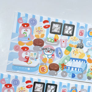Cute Penguin Hospital Themed Stickers Bonito Decorative Diary Journal Materials DIY Craft Decals Paper Products