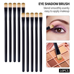 10PCS Eyeshadow Brush SetBlack Handle Makeup Brushes with Soft HairEasy to Blend Eyeshadow for Professional&Daily Eye Makeup