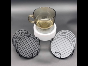 Silicone Draining Coasters Thickened Drained Silicone Cup Mat Insulated Non-Slip Soft Rubber Drying Cup Mat For Tableware Protect Furniture 