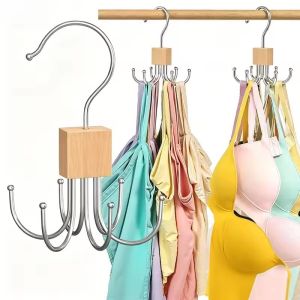 360 Degree Swivel 6-Claw Closet Storage Hooks / Heavy Duty Stainless Steel Belt & Tie Hanging Rack / Multi-Purpose Wardrobe Organizer Hook To Maximize Cabinet Storage Space