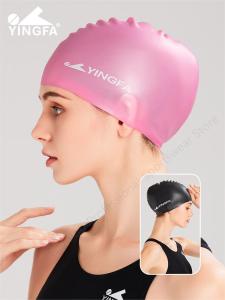 YINGFA 2024 New Women Men Waterproof Flexible Silicone Gel Ear Long Hair Protection Swim Pool Swimming Cap Hat Cover for Adult