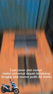 1 Set Cover Plat Nomor Motor Universal / Bingkai Plat Nomor Putih