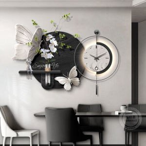 RUIBAHAO | Butterfly Design Wall Clock Decorative Picture for Living Room Dining Area