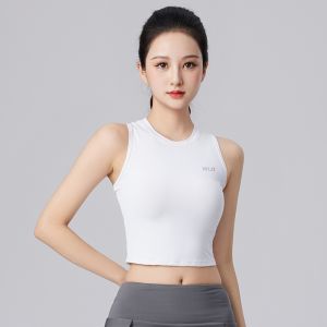 เสื้อกั๊กโยคะแห้งเร็วสำหรับผู้หญิง ทรงสั้น ใส่กลางแจ้ง ทรงเข้ารูป ด้านนอก ไม่มีแขน ใส่ได้ตลอดทั้งปี สำหรับผู้หญิง