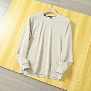 Outdoor Mens Honeycomb Pattern round Neck Pullover Casual Long Sleeve Base Shirt Versatile Sweatshirt Fashionable Urban Style