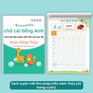 ZOUMUBAI | Sách Tập Viết Chữ Cái Tiếng Anh 26 Chữ In và Chữ Thường Sách Luyện Viết cho Học Sinh Tiểu Học từ Lớp 1 đến Lớp 6
