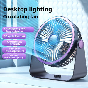 Portable USB Electric Fan 6000XH LED Night Light Circulator Fan Multifunctional Home Quiet Desktop Wall Ceiling Fan Air Cooler