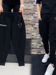 Womens Harlan Martin Boots Pants Loose Fit Slimming Capri Chain Detail Casual Trousers Versatile Long Pants Autumn New Arrival